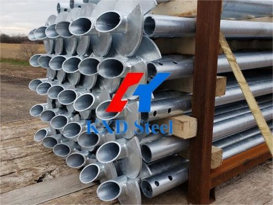 Hot Dip gegalvaniseerd geprefabriceerd stalen grondstapel Foundation System Schroef Helical Anchor Bolt