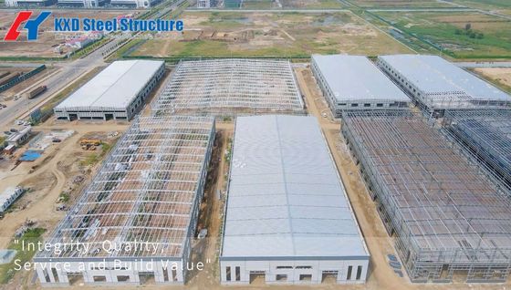 Warmdippen gegalvaniseerde staalconstructie voorgefabriceerd magazijn