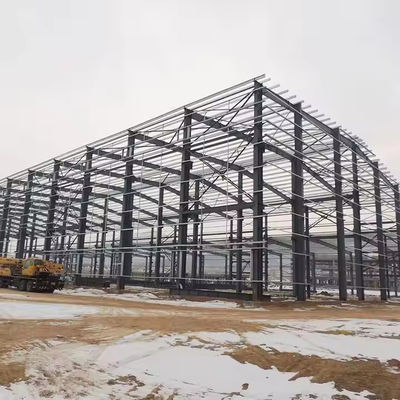 Volledig aanpasbaar licht staal structuur frame voorgefabriceerde grote luifel magazijn werkplaats voor zware buiging