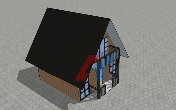 Luxe moderne villa 6x6m 36 vierkante meter 2 verdiepingen prefab stalen huis hut