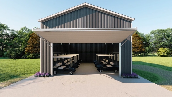 China Custom Prefab Steel Structure Golf Auto Garage Schuur Shelter Steel Structure Garage