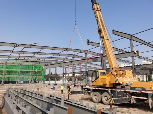 Vooraf gefabriceerde metalen gebouw Q355B gelaste H-balk staalconstructie voor industriële opslag